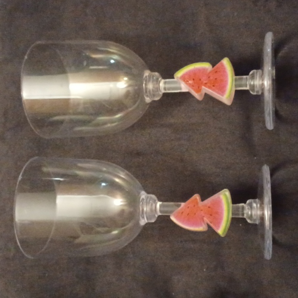 4/$30 Pair of Watermelon Wine Glasses